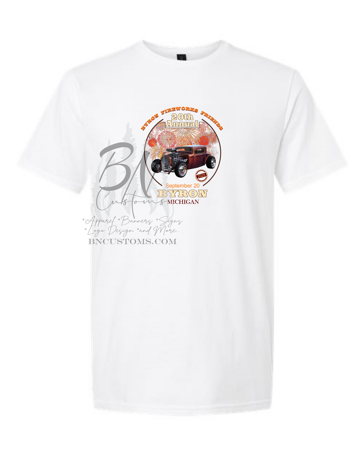 Byron Fireworks Friends 20th Annual Car Show T-Shirt