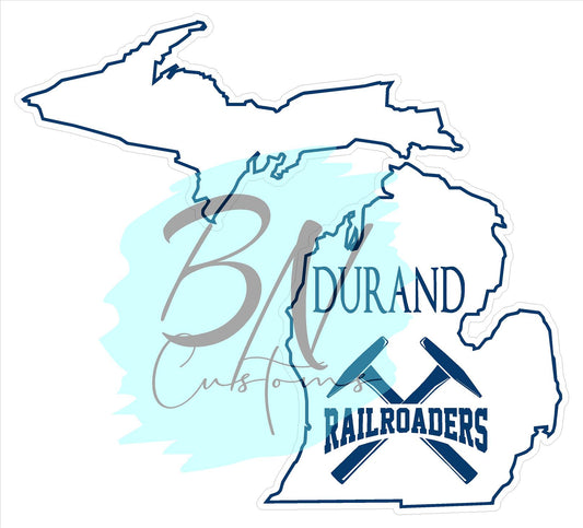 Durand Railroaders State of Michigan Decal