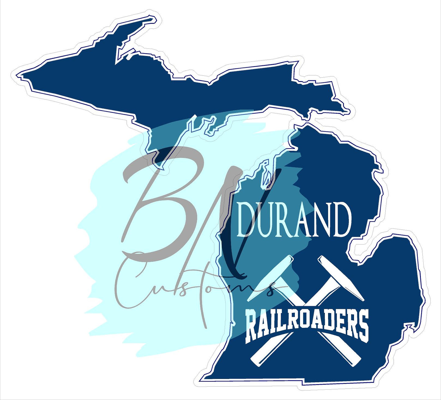 Durand Railroaders State of Michigan Decal