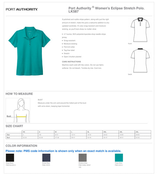 APIS - PORT AUTHORITY Women's Eclipse Stretch Polo