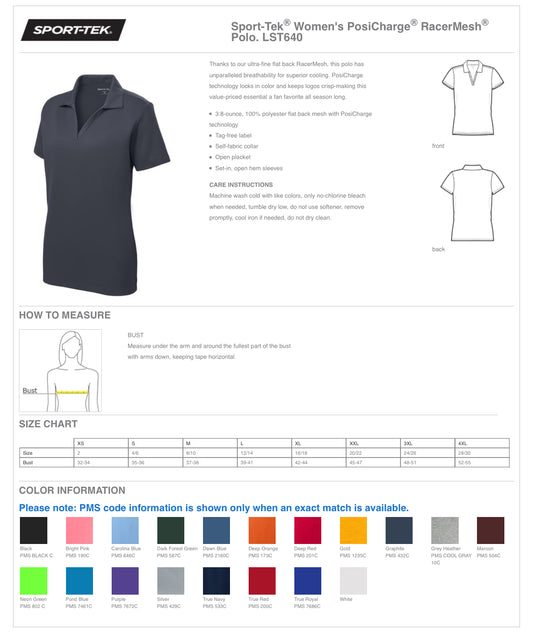 APIS - SPORT TEK Women's PosiCharge Racermesh Polo