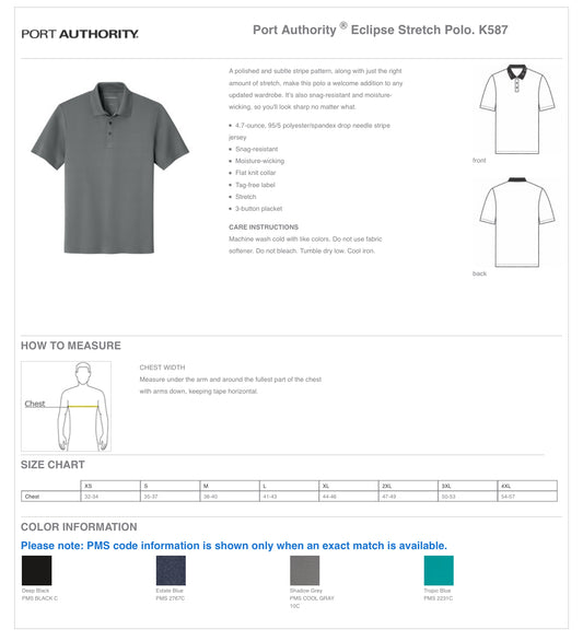 APIS - PORT AUTHORITY Eclipse Stretch Polo