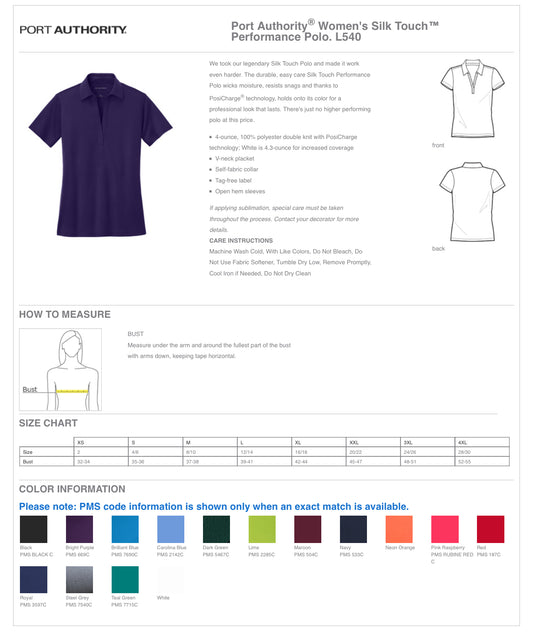 APIS - PORT AUTHORITY Women's Silk Touch Performance Polo