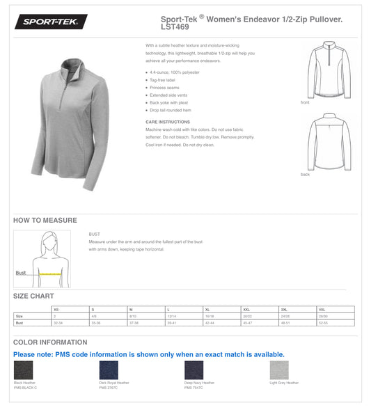 APIS - SPORT TEK Women's Endeavor 1/2-ZIP Pullover