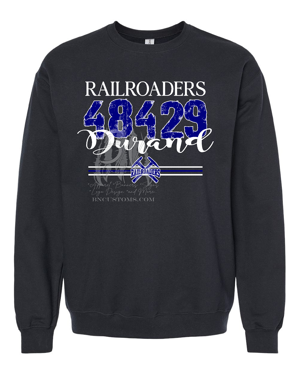 Durand Railroaders Adult Crewneck (ZIP CODE)