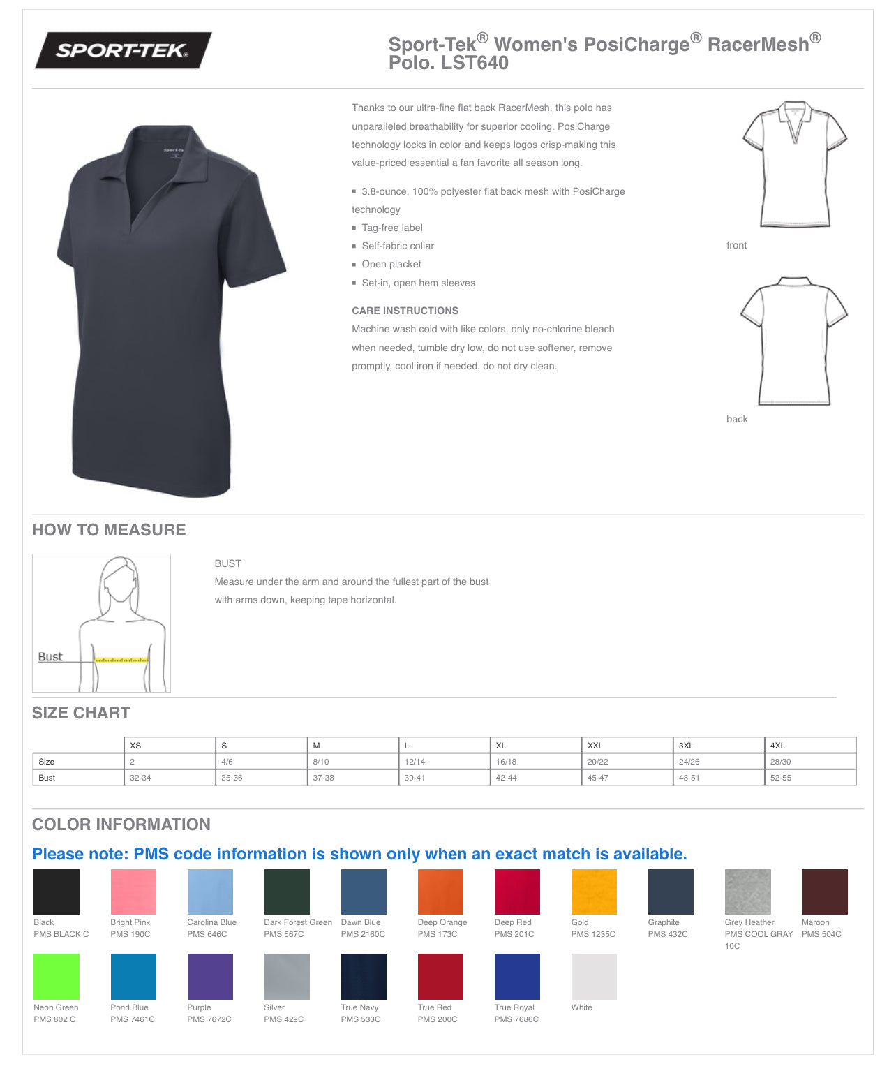 APIS - SPORT TEK Women's PosiCharge Racermesh Polo